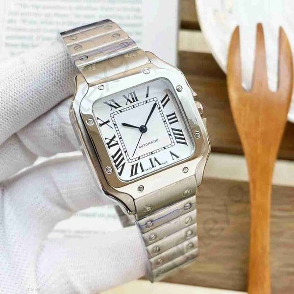 simple and atmospheric automatic mechanical watch men's and women's stainless steel leather strap versatile wa36
