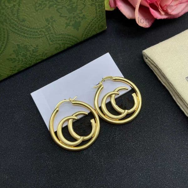 Earrings Designer For Women Gold Hoop Fashion Letter Stud With Original Gift Box For Party Dating
