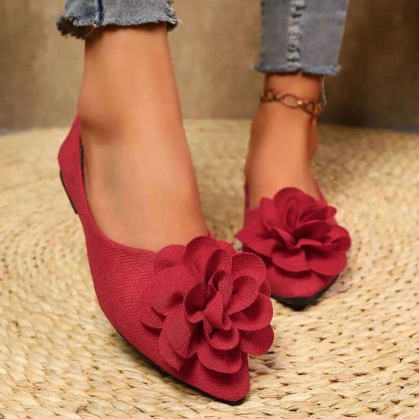 2025 Spring New Pointed Toe Flat for Women Fashion Casual Flower Single Shoes Mary Jane Large Size Loafers