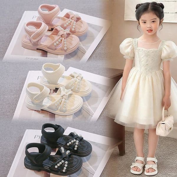 Free shipping Hot Sale Girls Summer Sandals Toddler Kids Soft Bottom Non-slip Outdoor Beach Shoes Size26-36