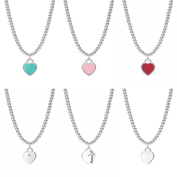 heart jewelry heart necklace designer silver gold necklace pendants bead fashion jewlery party classic enamel woman designer jewelry love necklace wedding gifts