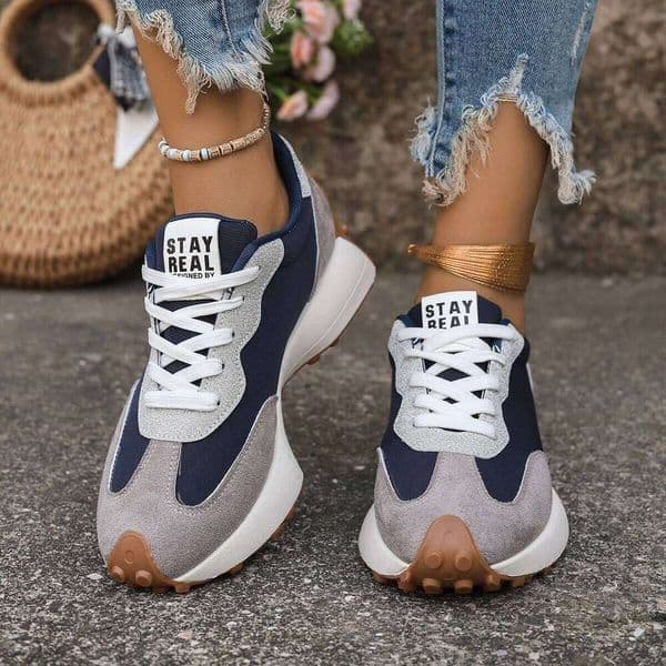 Spring Autumn Comfortable Thick Sole Non Slip Casual Sports for Women Fashionable New Round Toe Elegant Vulcanized Shoes