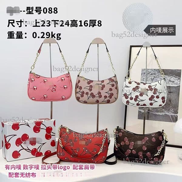 Designer bag Luxury bag High Quality Texture For Women New Versatile Cherry Print Single Shoulder Crossbody Trendy Underarm Bag This Year