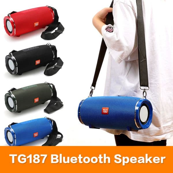 TG187 Wireless Bluetooth Speaker with War Drum Back Strap, Outdoor Low-Volume Speaker, War Drum Insert Card, Karaoke Speaker, Karaoke Audio System