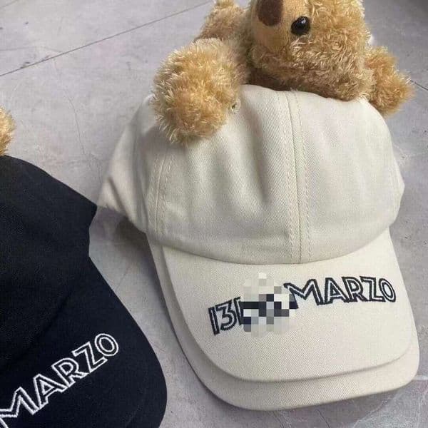 New 13de marzo cap luxury designer plush bear doll double-brim baseball cap for men women, cute and trendy duckbill hat