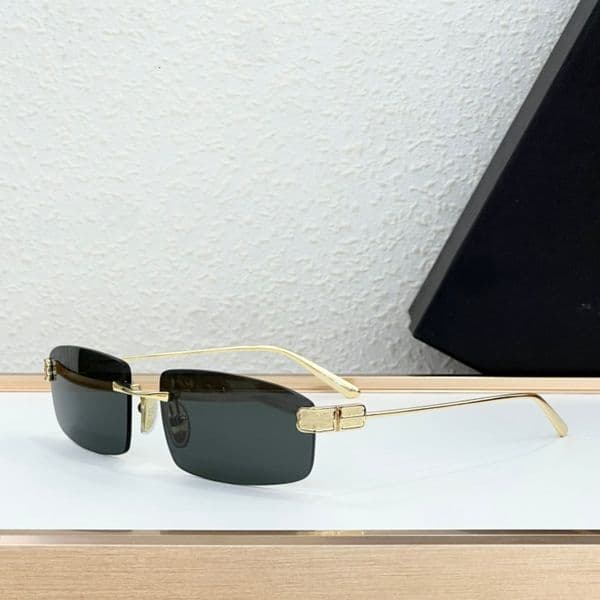 BALE Eyewear BB0488S TOP Quality Designer Fashion Luxury Brand Classic Rectangle Rimless Sunglasses UV400 for Men Women With Original Box Size 62-17-145