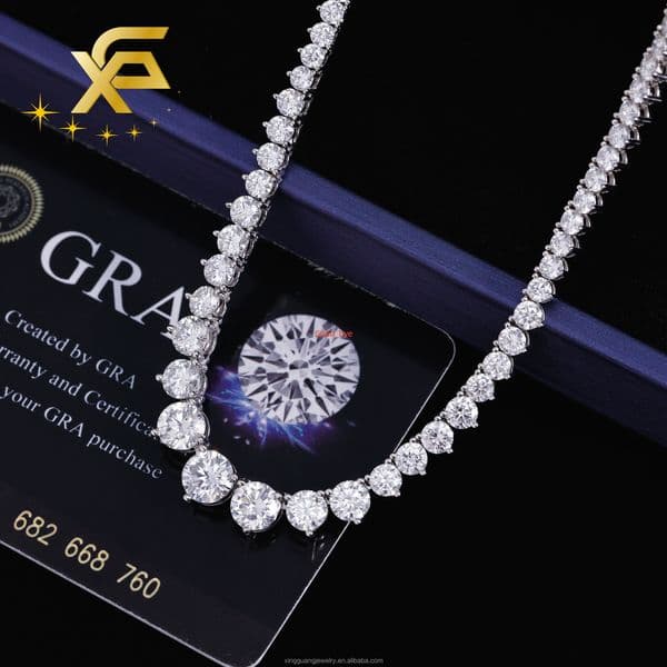 Hot Sale Hip Hop Iced Out Diamond Jewelry S925 Silver 3MM D Color Vvs Moissanite 16-24inches Tennis Necklace Chain