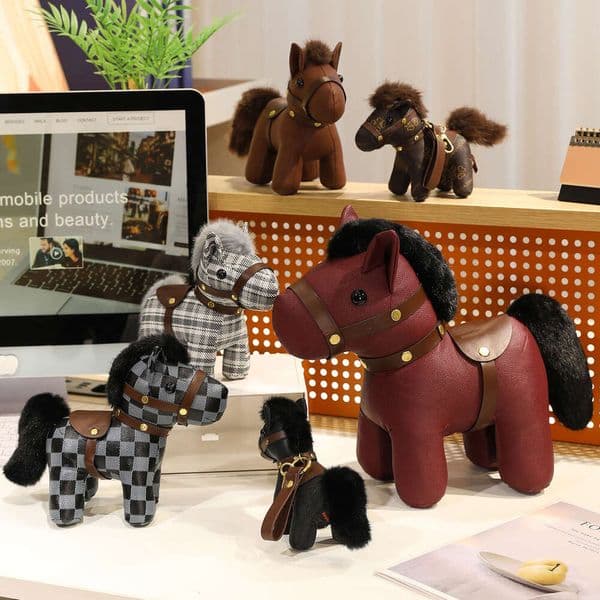 Phone Pendant Ornament Cute Zodiac Horse Leather Doll Mascot Keychain Bag Charm for Women Holiday Gift Free Shipping