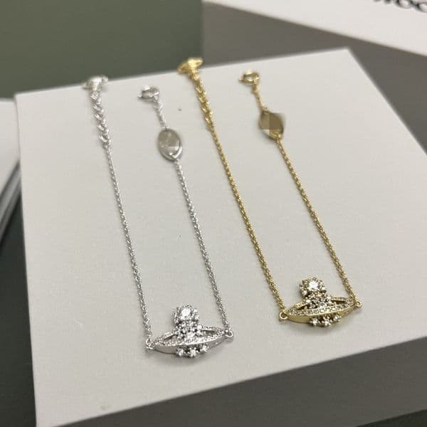 orb Viviane Bracelet Jewelry Designer vivianewest wod Charm Bracelet Braclets Jewlery For Woman Hollowout Fulldiamond Snowflake Saturn Bracelet Planet Bangle Wo