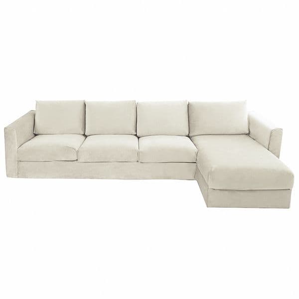 VIMLE 4-seater with chaise lounge, velvet fabric, comfortable minimalist style, available in multiple colors