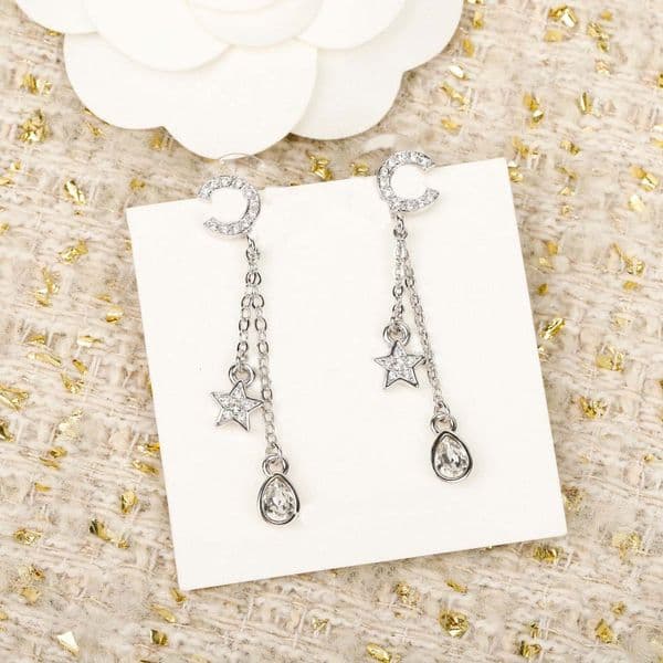 2026 Luxury quality charm drop earring with diamond and pink color design in two colors plated have stamp simple style PS6410B