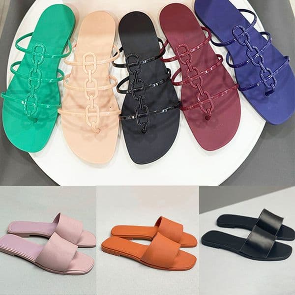 Designer Sandal Women Rubber Slides Leather Slides Summer Rubber Big Head Slides Fashion Beach Sexy Shoes Flat Wedding Party Slippers No Box 1061 — detail 1