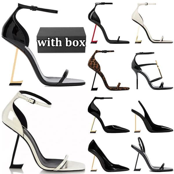 Free shipping with box designer heels women stylish shoes luxury high heel suede patent leather sandals open pointed toe party wedding black gold pumps