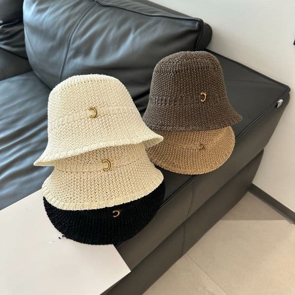 Woven Grass Wide Brim Fisherman Hat Men and Women Summer Breathable Sunscreen Large Brim Beach Vacation