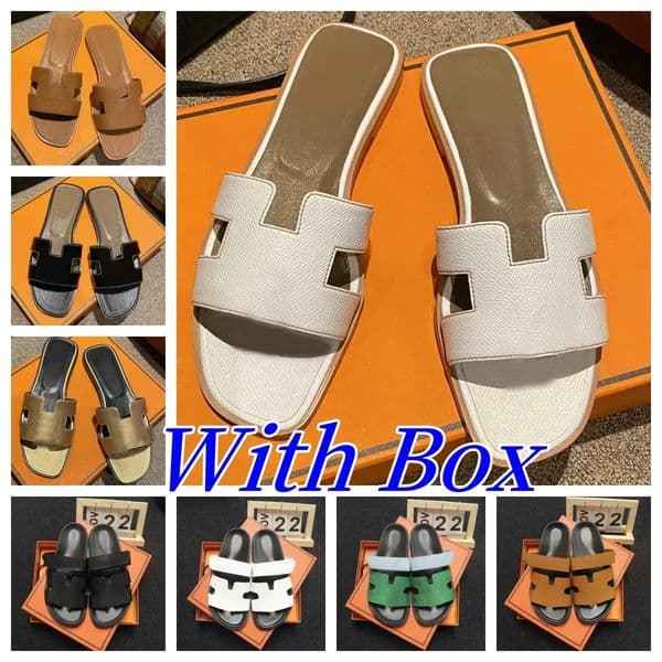 Designer leather ladies sandals summer flat shoes fashion beach women slippers letter drag