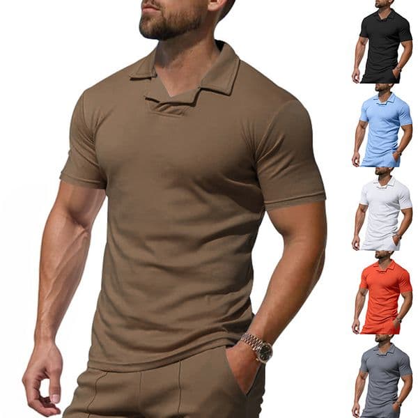 Summer Men's British Style Casual V-neck Polo Polo Designer Hoodie Shirt Solid Designer Shirt Color Collar Short-sleeved T-shirt Comfortable And Breathable