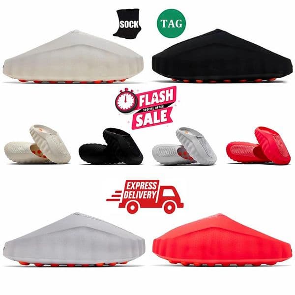 001 Mind Slide Desginer Slides Slippers New Tech Comfortable Slipper Bone White Solar Red Black Chrome Light Smoke Grey Men Women Summer Fashion Shoes 6745