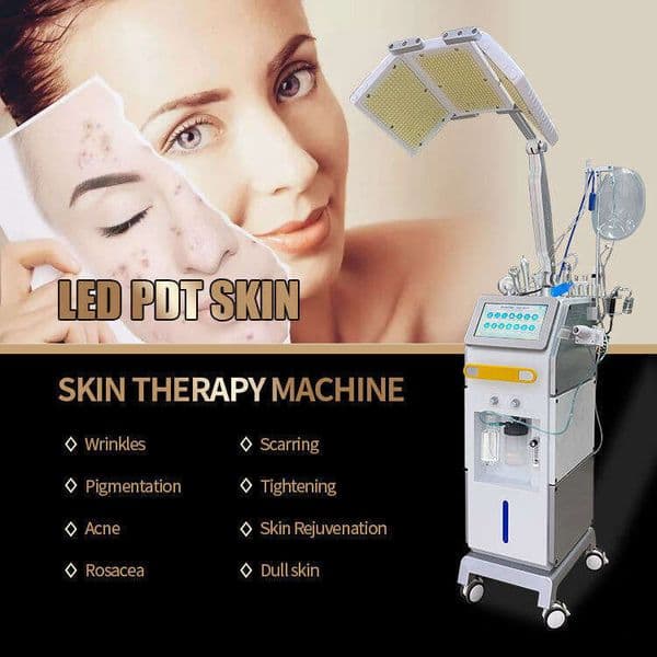 Newest Facedermabrasion Aqua Oxygen Spray 14 In 1 RF Skin Revitalizing Bio Lymphatic Drainage Ion Eye Bag Fine Lines Improve PDT LED Beauty With Oxygen Mask