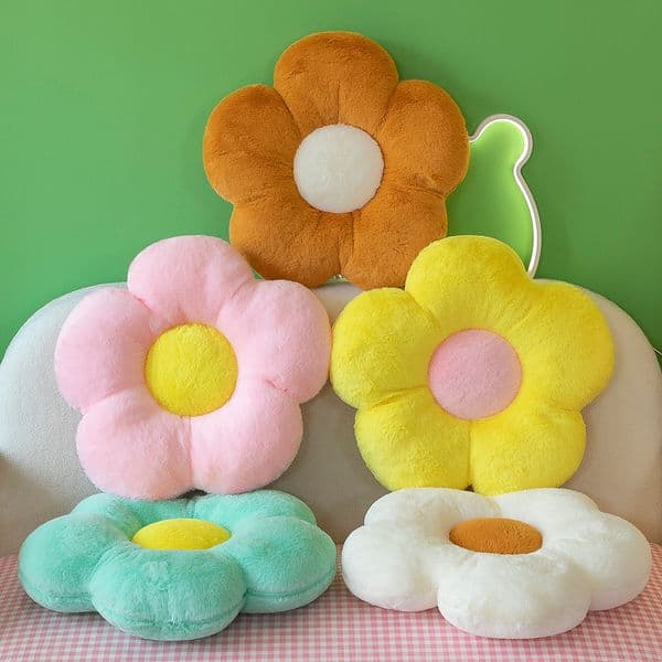 Sunflower Plush Cushion Office Chair Pad Student Seat Cushion Cute Comfortable