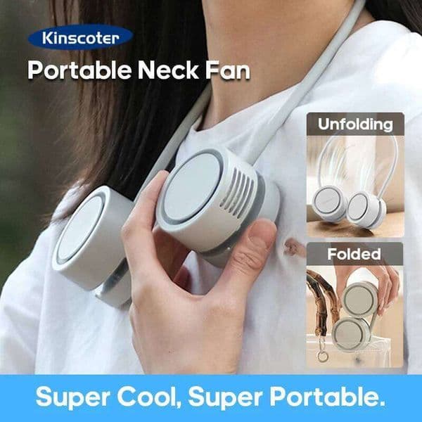 New Portable Neck Foldable USB Fan, Rechargeable 1600mah Cooling Wind Fans, Personal Silent Neckfan For Sports 26L0313
