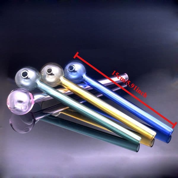 Wholesale Colorful Super 15cm Big Thick heady colorful Glass Smoking Oil Burner Pipes Smoke Straight Tube Pipe Water Hand Nail Tips with 30mm ball