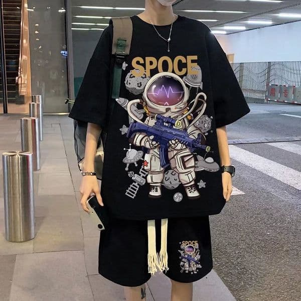 Polo Hiphop Casual Sports Suit For Men Summer Trendy Plussize For Big Guys Suitable For Teenagers And Students Featuring Designer T-shirt Shorts Designer Hoodie And
