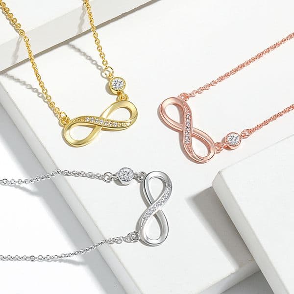 bestseller: Infinity necklace. high-end minimalist infinity symbol necklace, in stock from the factory