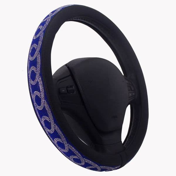 Shiny Round Design Crystal Steering Wheel Cover Non-Slip Soft Universal Car Decoration