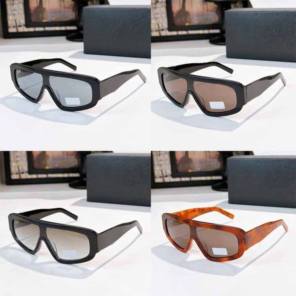 PR D10S Man Fashion Wide Shield Style Sunglasses UV400 Protection Lady Classic Chunky Acetate Frame Wrap Around Sun Glasses One Piece Driving Summer Eyewear