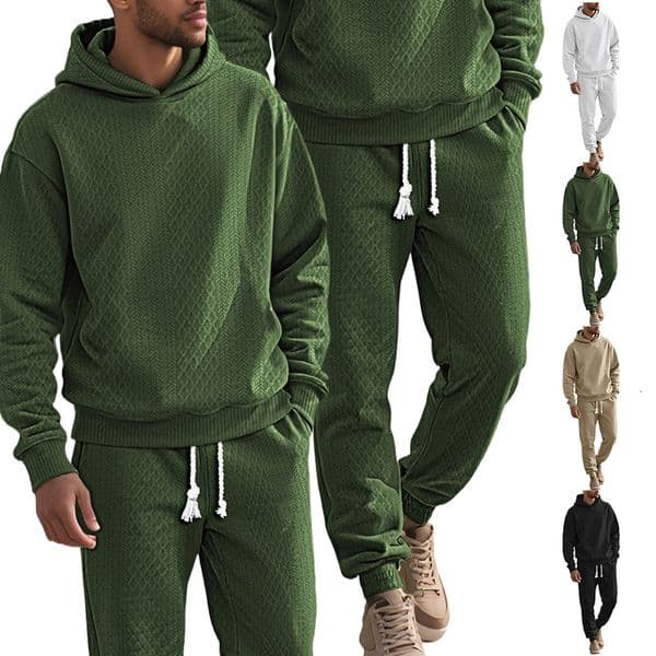 European And American Men's Polo Spring And Autumn Loose Casual Designer T-shirt Sports Long Sleeve Long Designer Hoodie Pants Plus Size Jacquard Hooded Swea Set