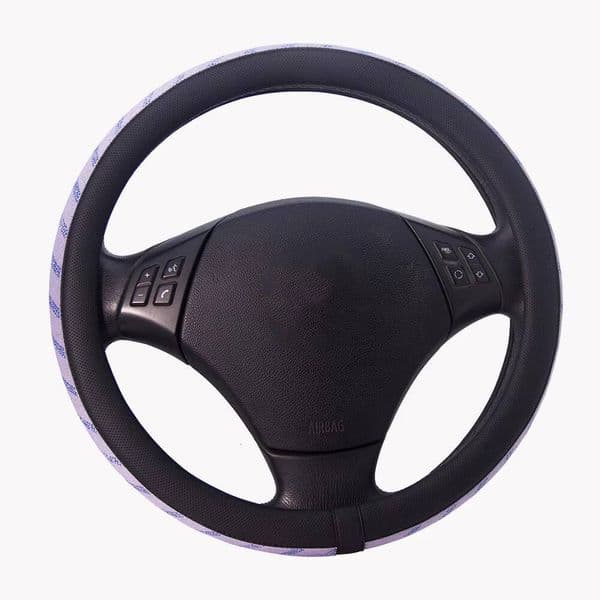Universal glitter crystal steering wheel cover with arrow design, non-slip handle, suitable for cars