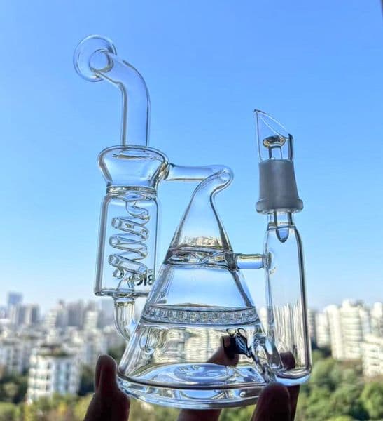 tall Premium Purple Hookah with Double Perc Bubble Chamber - Durable Glass Bowl for Enhanced Smoking Experience