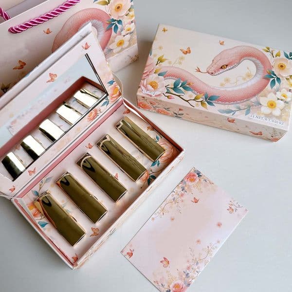 Top Quality Luxery Brand Lipstick Set Pink Snake Limited Edition Matte Velvet Mini Lipstick Kit With Original Gift Box Luxury Beauty Perfect Gift for Women