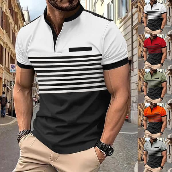 Designer Hoodie INS Polo Designer T-shirt Summer Polo Shirt Men's Printed Striped Polo Shirt Short Sleeve Business Casual Geometric Print