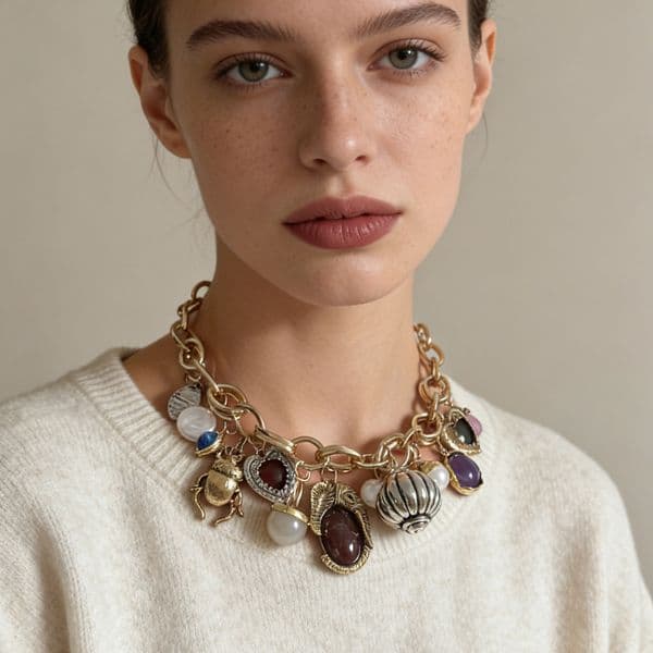 elaxing luxurious unique retro fashionable Multiple pendant chains necklaces.Elegant versatile for women.