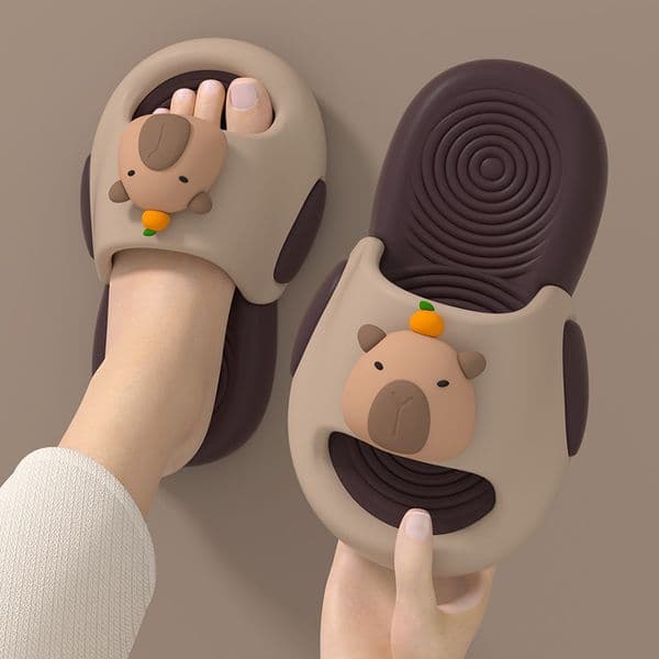 Cute Cartoon Capybara Slippers Kids Soft EVA Non-slip Summer Beach House Shoes Indoor Outdoor for Men Women