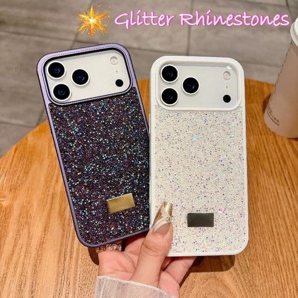 Fashion Shiny Glitter Diamond Protective Cover For IPhone 17Air 16E 15 14 Plus ProMax Glitter Rhinestone Shockproof Protect Case
