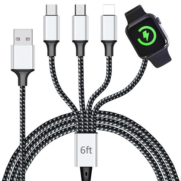 Apple WatchMulti Charging Cable for iWatch Series 10-1/iPhone 16 15 14 iPad Android Magnetic Wireless Charger