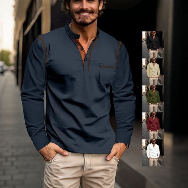 Designer Hoodie European And Polo American Spring Summer Men's Long Sleeve Stand Collar Designer T-shirt Polo Shirt Export Solid Color Men's Base Long Sleeve