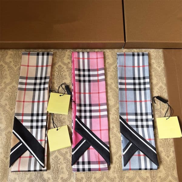 silk scarf Scarves grid Print Silk Hair Scarf designer scarf for women Women Design Satin Neckerchief Female head scarf Wrist Foulard Shawl Wraps echarpe