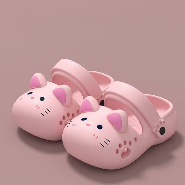 Kids Clogs Kawaii Cat Shoes Non-Slip Kids Shoes Soft EVA Slippers Lightweight Kids Clogs Pool Shower Slippers Indoor Outdoor Slippers Baby Girls Boys Kids Casual