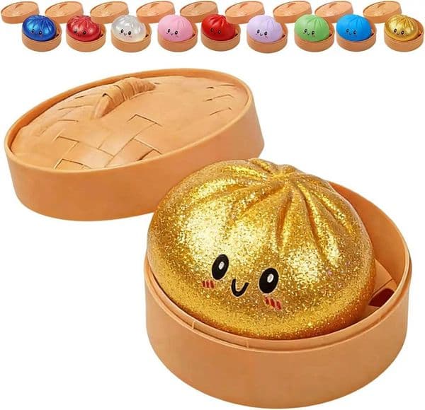 Glitter Dumpling Squishy with Box Dumplings Sensory Squeeze Toy for Stress Relief H260317