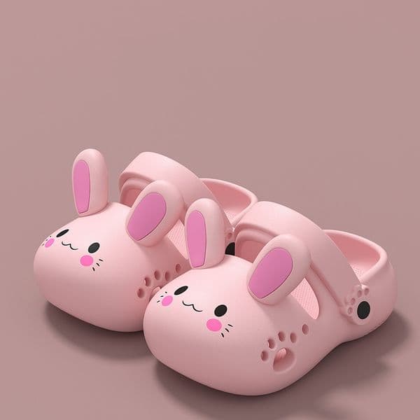 Kids Clogs Cartoon Bunny Slippers Girls Boys Non-Slip Kids Shoes Soft EVA Slippers Lightweight Beach Shoes Pool Shower Slippers Indoor Outdoor Slippers Garden Shoes