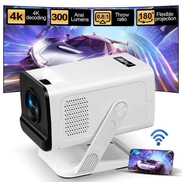 PG310 Full HD WiFi6 BT5.4 4K Android Native 720P Projector 300Ansi Short Throw Video Smart Home Theater PK HY320Mini 26W0317