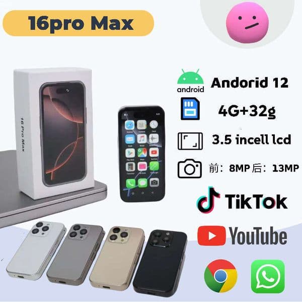 Cross-Border Mini I16promax Android Smartphone 3.5Inch Dual SIM Ultra-Thin Compact Backup Device Technology