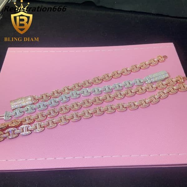New Arrival Fashion 12mm Cuban Chain 925 Silver Mosainite Iced Out Jewelry VVS1 Moissanite Hip Hop Pass Diamond Tester with GRA