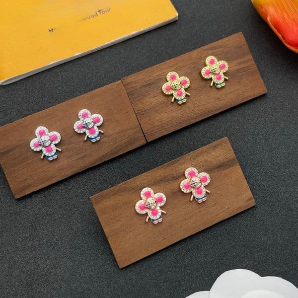Ear Stud Earrings Rhinestone Pearl Copper Stamp Crystal Letter Earring Fashion Wedding Party Jewelry Accessories Designer