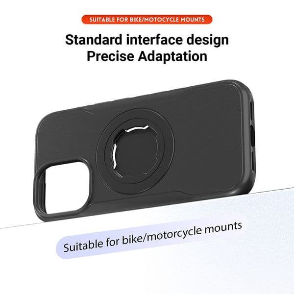 QL Mount Compatible Phone Case for iPhone 17, Bike Motorcycle Quick-Release Lock, Support Wireless Charging, Rugged Shockproof Cover