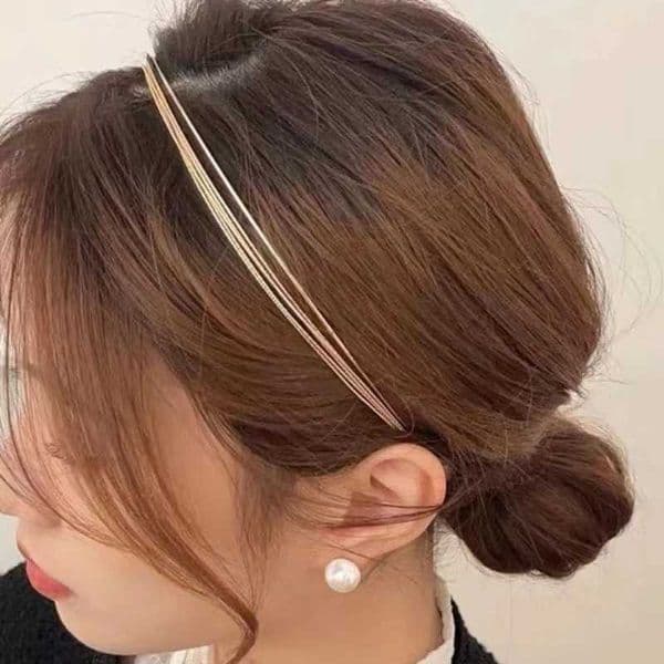 New Thin Gold Color Headbands Women Multilayer Alloy Hair Hoop Double Root Metal Hair Bands Hair Accessories Smooth Head Hoop C260316