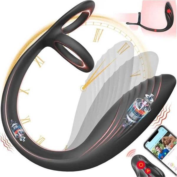 Vibrating Prostate Massager With Cock Adjustable Penis Ring with Butt Plug APP Remote Control Adlut Sex Toys for Men Gay Ha66